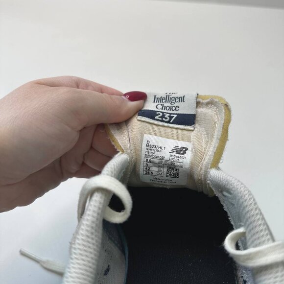 New Balance 237 Black & Mint Colourblock Sneakers US 8.5 - Picture 7 of 8